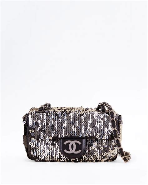 chanel sequin mini flap bag